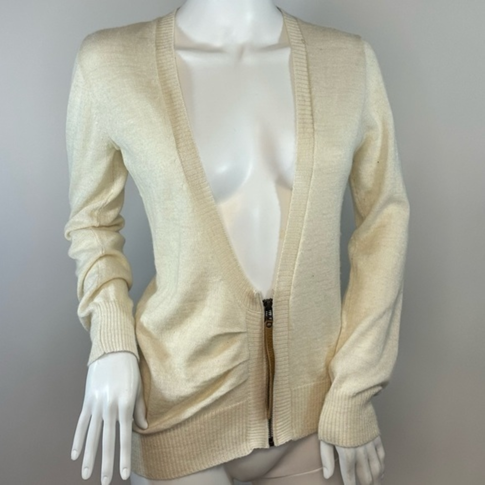 Society For Rational Dress Asymmetrical Zip Up Long Sleeve Alpaca Cardigan XS - Picture 1 of 7